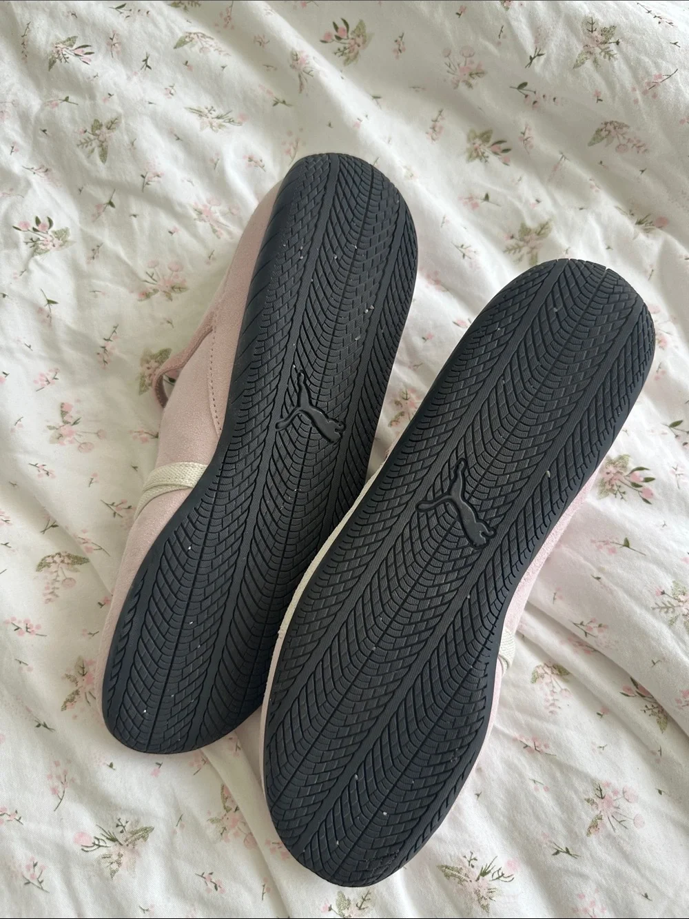 Puma Light Pink Dual-Strap Ballet Flats